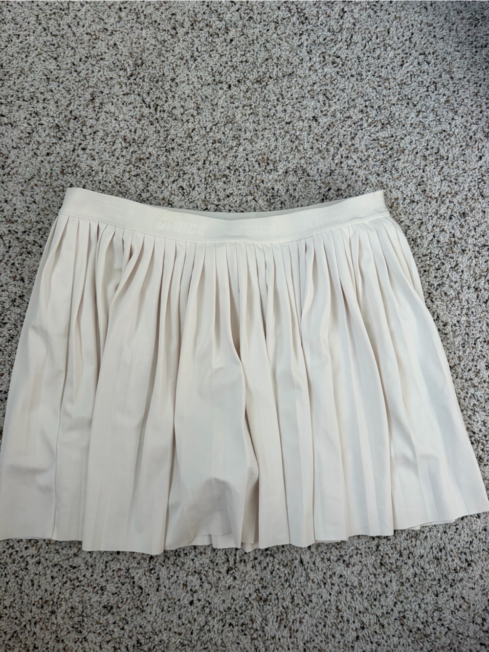 Prince Cream Pleated Skater Skirt